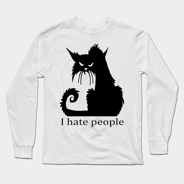 Cat I Hate People Long Sleeve T-Shirt by ValentinkapngTee